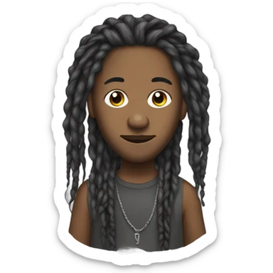 A rapper with dreadlocks and braids  sticker