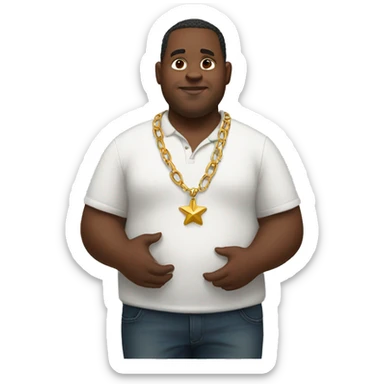 Fat black man holding a Texas necklace  sticker
