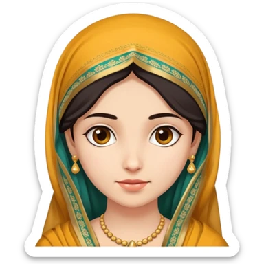 Create a girl with duppatta on her head sticker