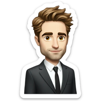 robert-pattinson cartoon wearing suit sticker