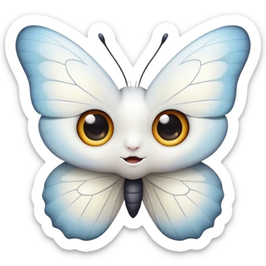 white butterfly with cute eyes sticker