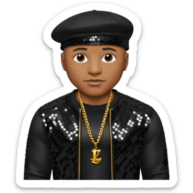 LL Cool J with black sequin outfit sticker