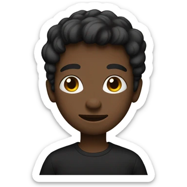 person wearning black t shirt from waist up sticker