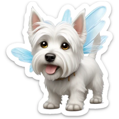 Westie dog with fairy wings sticker