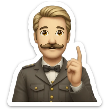 Homme à moustache faisant un salut de la main sticker