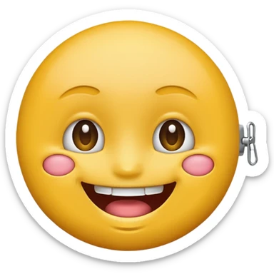 normal yellow round face emoji with open zipper as lips sticker