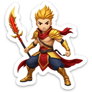 Generate me Genesis Nightbringer Yasuo emoji with aggressive colors sticker