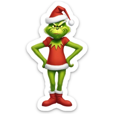 The grinch with knees sticker