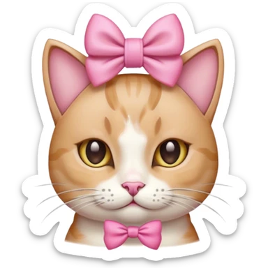Gato com laço rosa na cabeça  sticker