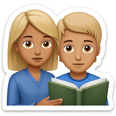 una persona dando asesoria a un estudiante sticker