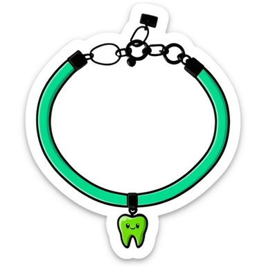 green bracelet with tooth charms sticker