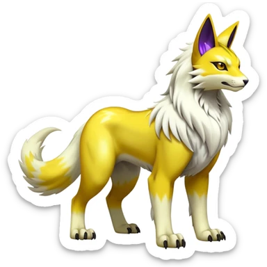 Shiny Elemental Exotic Renamon-Raikou-Liepard-Persian-Pokémon-Fakémon-hybrid-creature (full body) sticker
