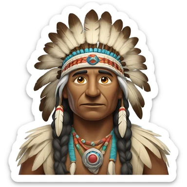 Indian chief  wise od face represents peace and authority sticker