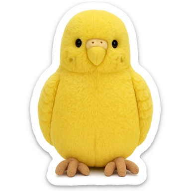 yellow budgie jellycat stuffed plush sticker