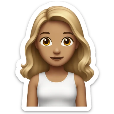 Girl with Light brown hair and brown eyes sticker
