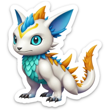 colorful Fakémon-Digimon-Fionbri-Trico-creature (full body) sticker