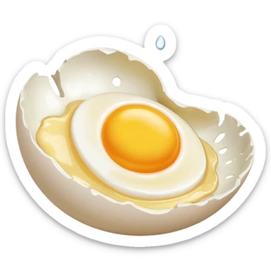 raw egg spilt  sticker