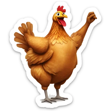 A roast chicken that is dancing  sticker