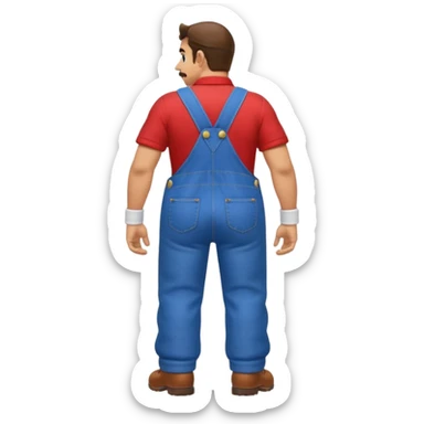 back view of super mario naked, huge buttcheeks out  sticker