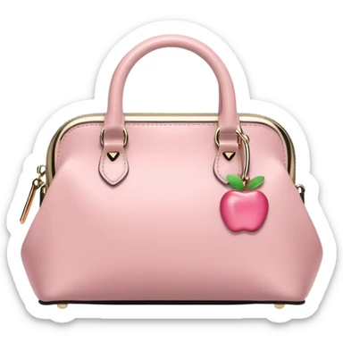 chic pastel pink women's purse apple emoji style sticker