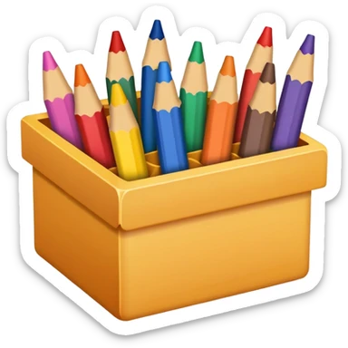 Box of crayons with different colors sticker