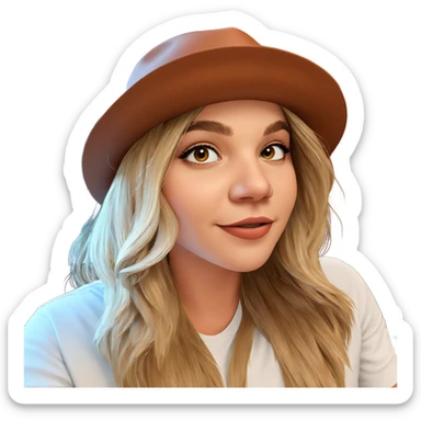 smiling girl with hat sticker