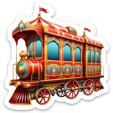 Vintage circus train sticker