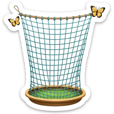 a net for catching butterflies sticker