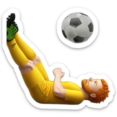 ginger soccer fan falling onto the ground and hurting himself sticker