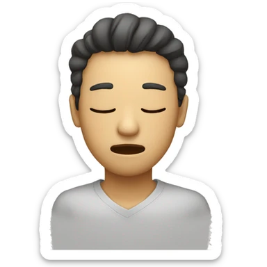 Composure with eyes closed and breathing in sticker