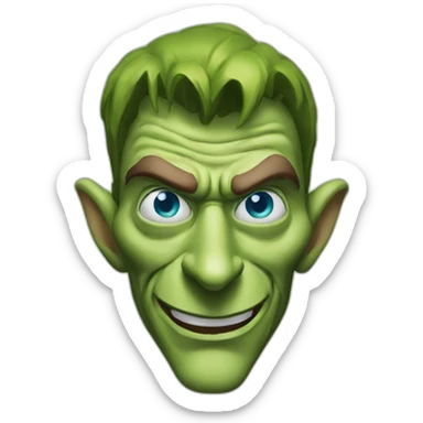 Long nose, green goblin with blue eyes sticker