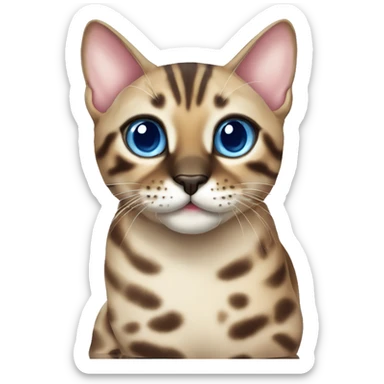Seal Bengal cat with Blue eyes sitting sticker