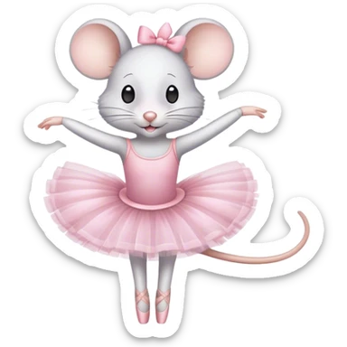 mouse doing ballet sticker
