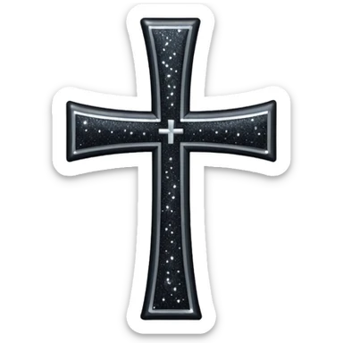 Glitter black cross sticker