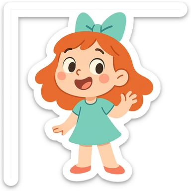 matching bow in pastel teal, simple and cute sticker