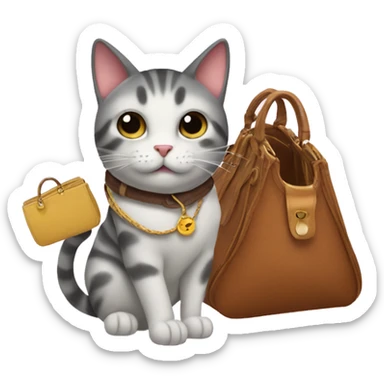 Cat with a fin and a purse sticker