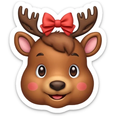 Reindeer with cute bow sticker