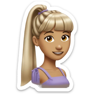 Ariana Grande with ponytail with bangs  sticker