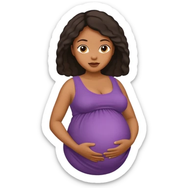 Black Woman with huge pregnant belly sticker