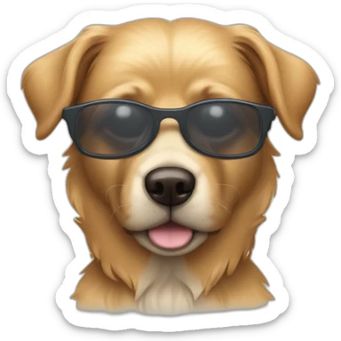 Chien avec une doudoune et des lunettes sticker