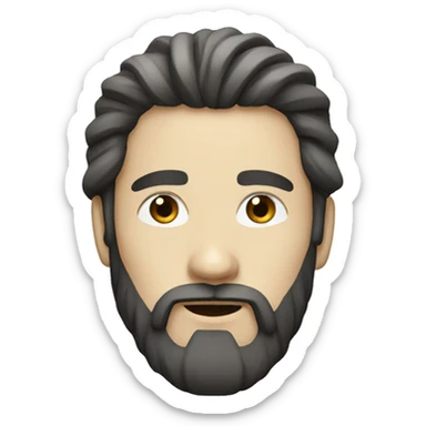  a white with Japanese eyes man with long hair and a beard sticker