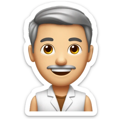 Crea un avatar de medio cuerpo de un nutricionista pelirrojo con ojos grandes y de color marrón rron, cara fina, pelo corto, empieza por ahí y vamos refinando el resultado  sticker