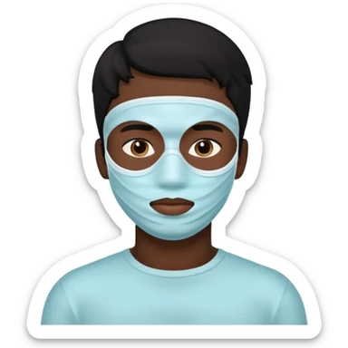 black hair man, Skincare  mask sticker