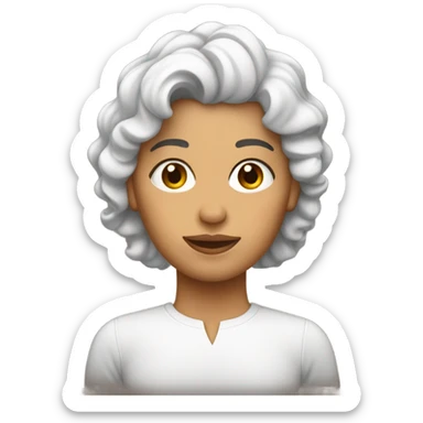 Mujer blanca con pelo chino y barba sticker