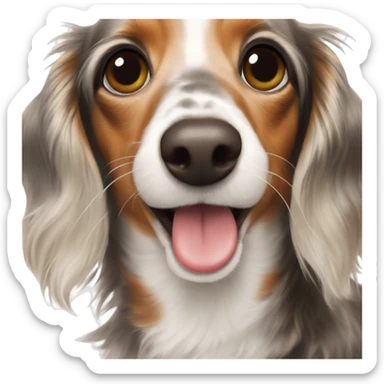 Tri Merle long haired Dachshund blowing kisses  sticker