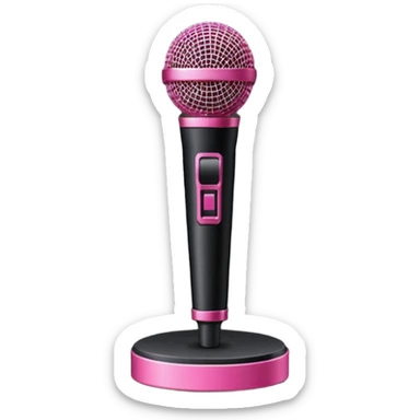 stage microphone with pink strip on bottom sticker