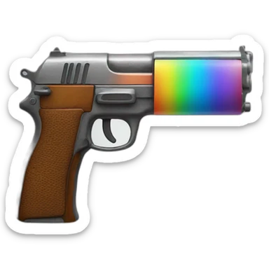 Rainbow gun sticker