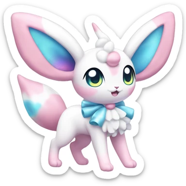 Kawaii Gorgeous Beautiful Shiny Sparkly Sylveon-Pokémon full body sticker
