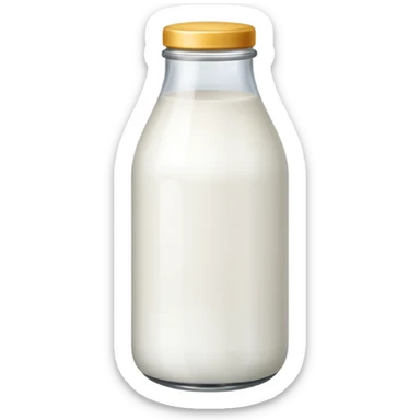 White glass milk bottle sticker