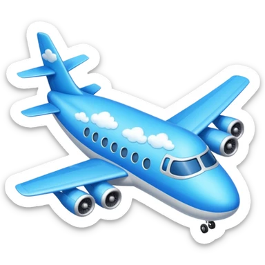 Design a cartoon-style airplane with a smiling face & playful wings. sticker